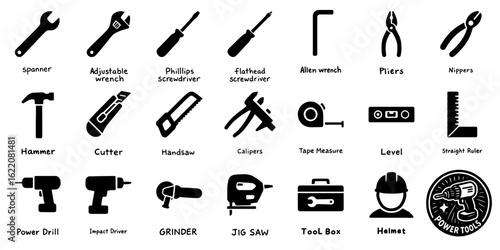 機械工具のピクトグラム、Pictograms of Power Tools and Hand Tools
