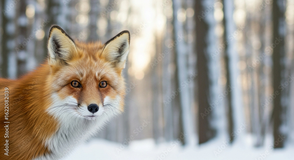 Fototapeta premium red fox in snow