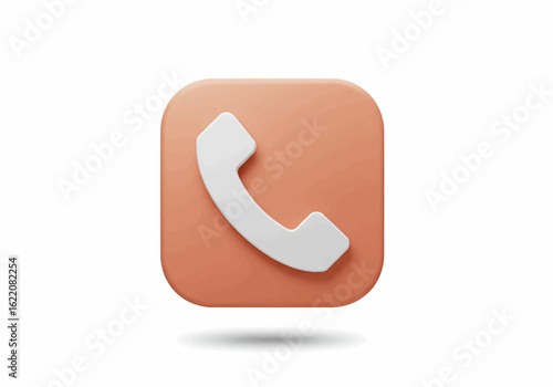 3d web phone icon on white background