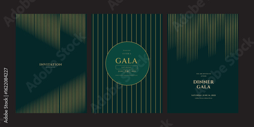 Luxury Dinner Gala Event Invitations  Vector Design Set