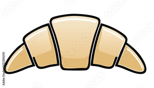 Minimalist Croissant Outlined Icon Vector Illustration.orange color, pastry dough, serving food and drinks, simplicity, sparse, cut out, computer graphic, illustration, morning, outline, butter, 