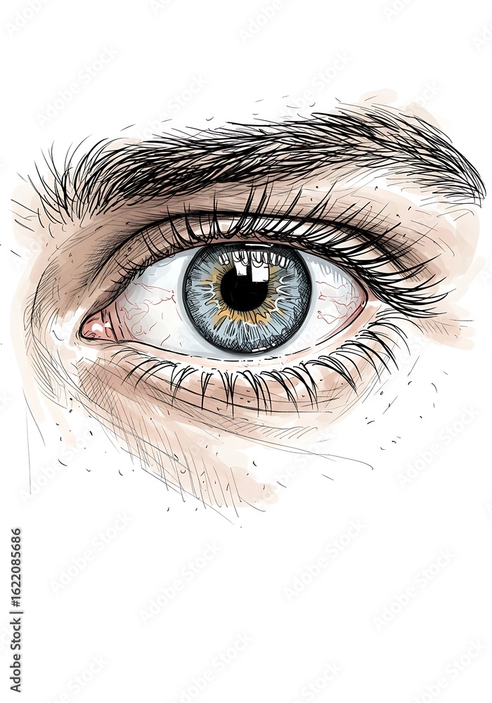 Obraz premium Intense Gaze: Graphite Eye Drawing