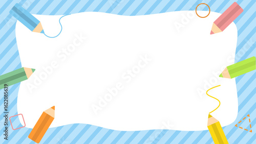 色鉛筆の手描き風スケッチフレーム