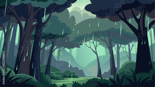 The thick canopy offers protection from the elements shielding the forest floor from heavy rainfall and creating a humid steamy atmosphere.