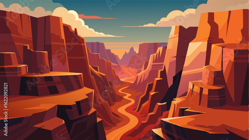 The deep canyons wind their way through the landscape creating a seemingly endless maze of towering walls and rocky crags.