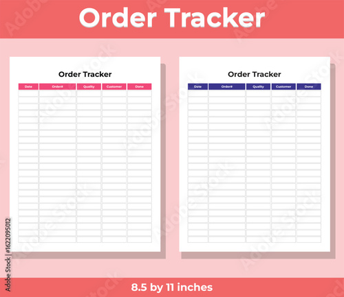 Order Tracker,KDP interior, Planner, journal, tracker, logbook