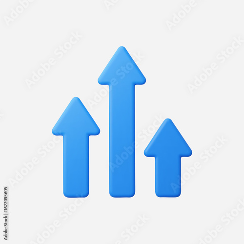 3d Realistic Grow Arrow icon vector Illustration