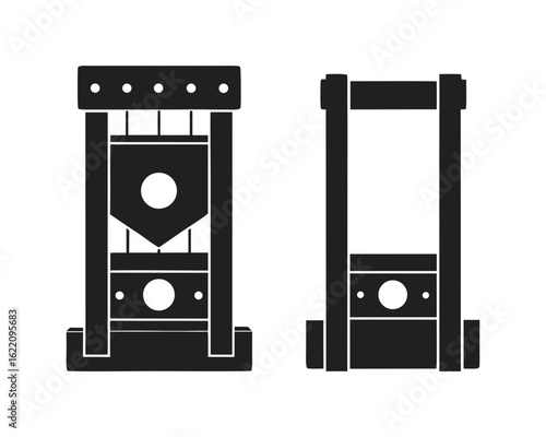 Guillotine icon vector silhouette illustration isolated on white background