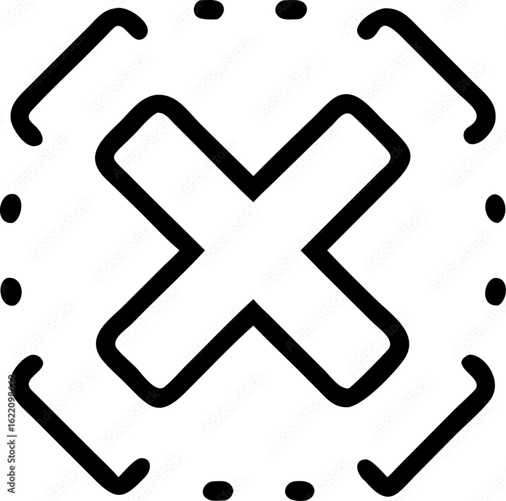 Obraz premium Modern Delete Cross Vector – Stop, Failure & Incorrect Sign