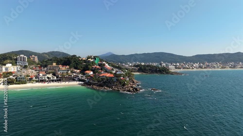 Wallpaper Mural Aerial view of Praia Bombinhas beach, blue sea and rocky coast, Brazil Torontodigital.ca