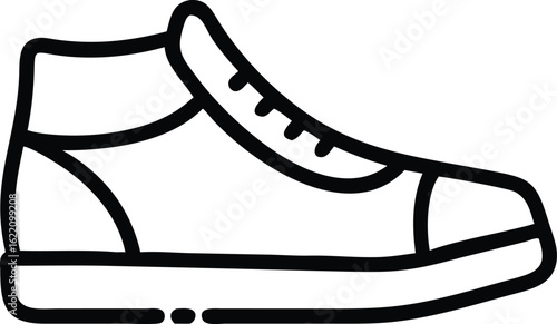 Vector art of minimalist sneaker illustration isolated on white background for your project