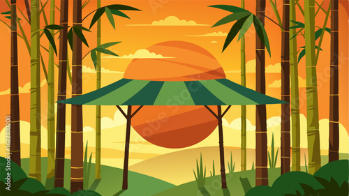 The canopy of the bamboo grove blocks out the harsh sun creating a cool and serene oasis in the midst of a hot and busy world.