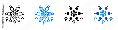 Development Team icon set multiple style collection