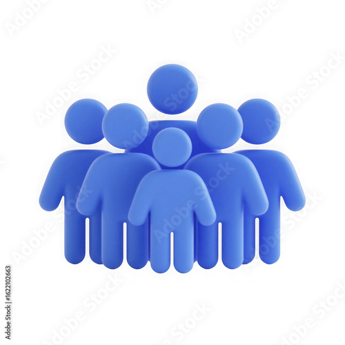 Wallpaper Mural 3d icon of a group of blue figures standing together, symbolizing teamwork, unity, and community, isolated on a transparent background Torontodigital.ca