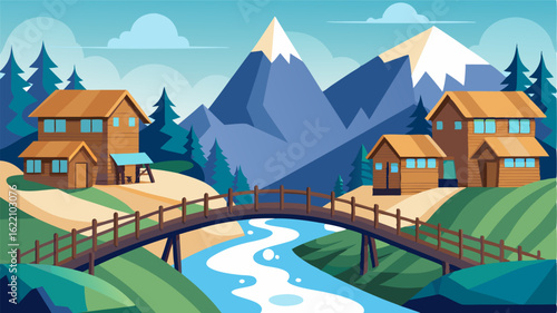Quaint wooden bridges span over crystalclear streams connecting the tered homes in this remote mountain village.