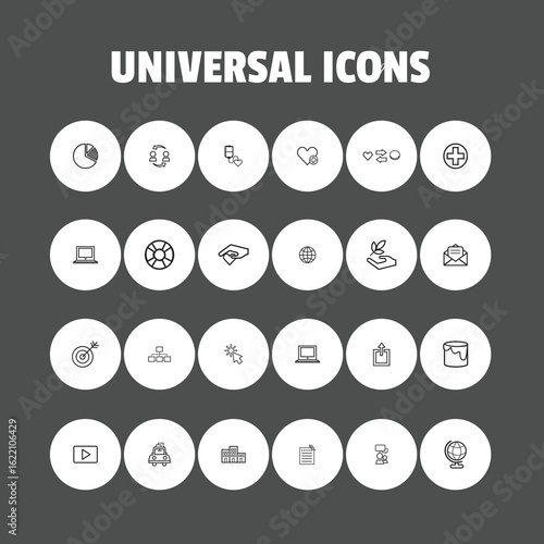 Business and Finance Line Icons Set for Web and App Design
