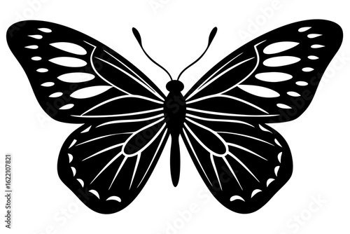 Vector art of silhouette of butterfly 