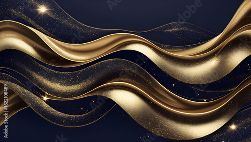 Golden sparkle wave pattern abstract background