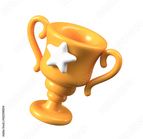 Cartoon Gold Trophy Award: 3D Render