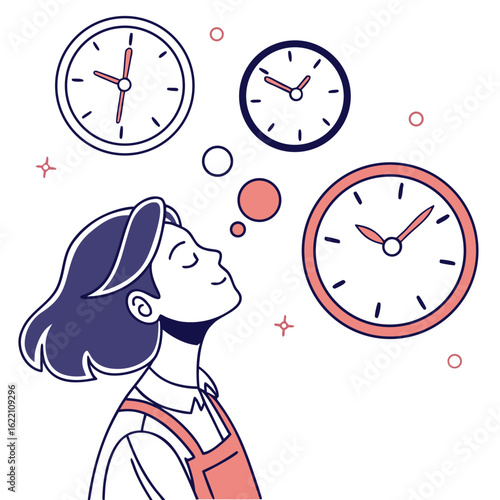 business woman with clock