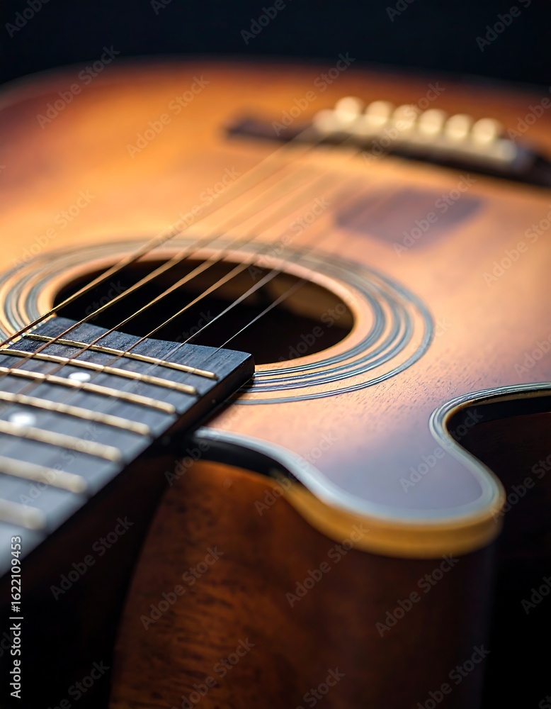 Fototapeta premium Close-up acoustic guitar