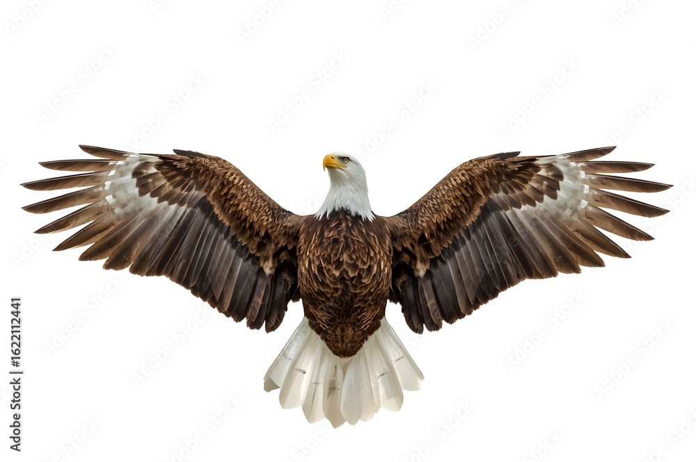 Obraz premium Bald Eagle Wings Isolated On White. A set of Bald Eagle spread out wings isolated on white