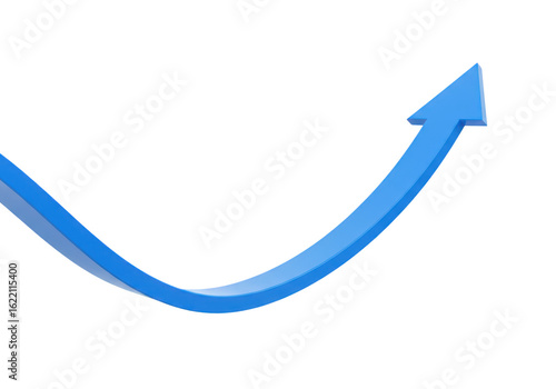 A blue arrow curves upwards signifying positive growth progress or an upward trend in a business or financial context isolated on transparent Free Download A blue arrow curves upwards signifying positive growth progress or an upward trend in a business or financial context isolated on transparent - GFXLoad