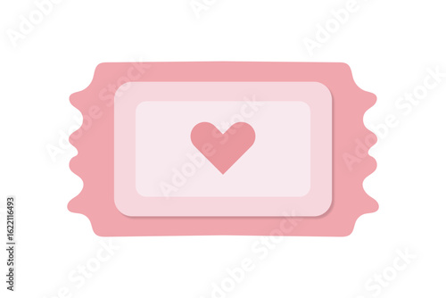 Pink Love Ticket Vector Illustration