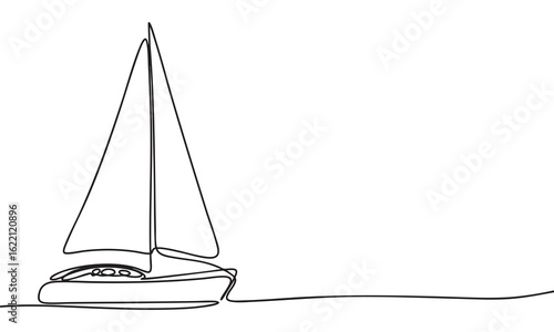 Sailboat Continuous Line Drawing