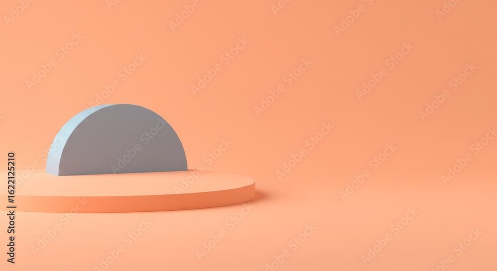 Fototapeta premium Peach and Light Blue Minimalist Product Display Platform