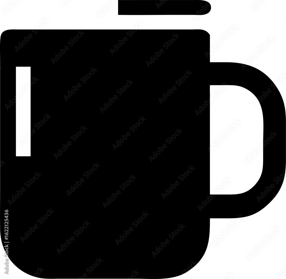 Obraz premium Coffee Mug Silhouette Icon – Hot Drink, Cafe & Morning Symbol