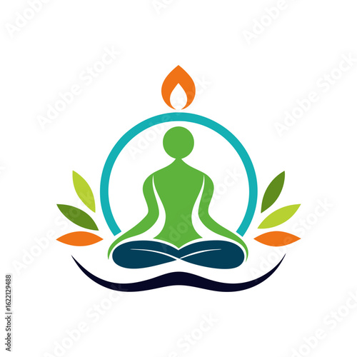 simple yoga logo vector art