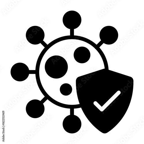 Virus Protection Flat Semi Solid Vector Icon