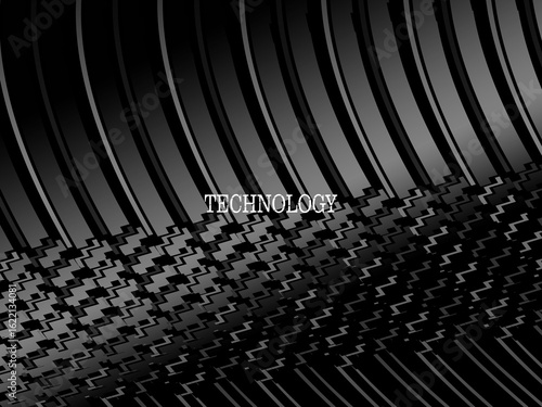Abstract futuristic dark black background with wave design. Realistic 3d wallpaper with luxurious flowing lines. Perfect background for posters, websites, brochures, banners, applications, etc.	