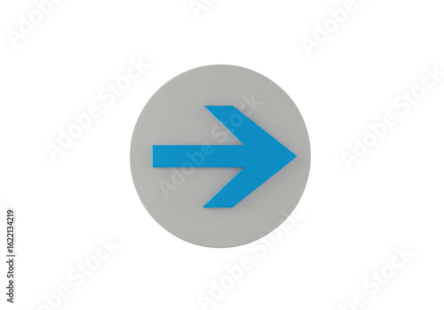 Free Download A bright blue arrow points to the right centered within a light gray circle against a stark transparent background - GFXLoad