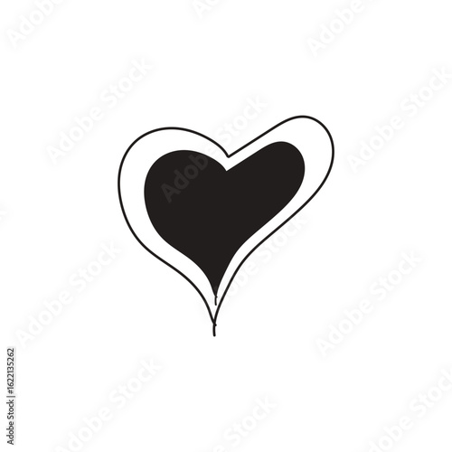 care, love, love symbol line art in vector