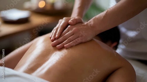 Wallpaper Mural Relaxing Back Massage at a Spa Hands Gently Applying Pressure Torontodigital.ca
