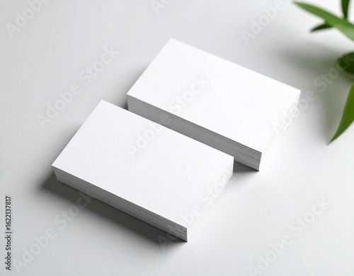 白い無地の名刺のモックアップサンプル　ビジネス　白背景