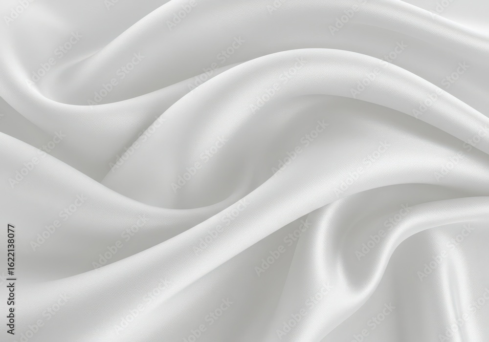 Obraz premium Abstract background of flowing white silk fabric with elegant folds and soft light, creating a luxurious texture