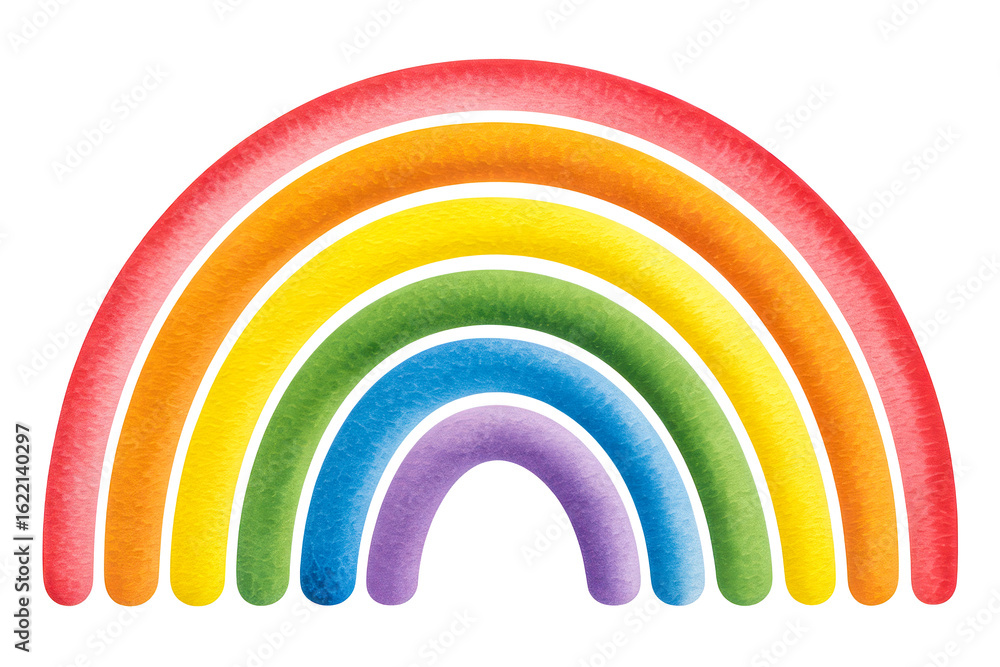 Fototapeta premium Colorful watercolor rainbow arc orange