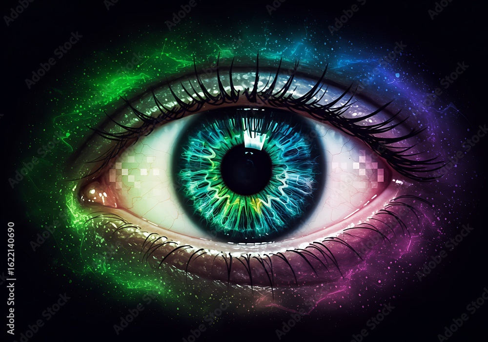 Fototapeta premium Cosmic Iris: Nebula's Embrace