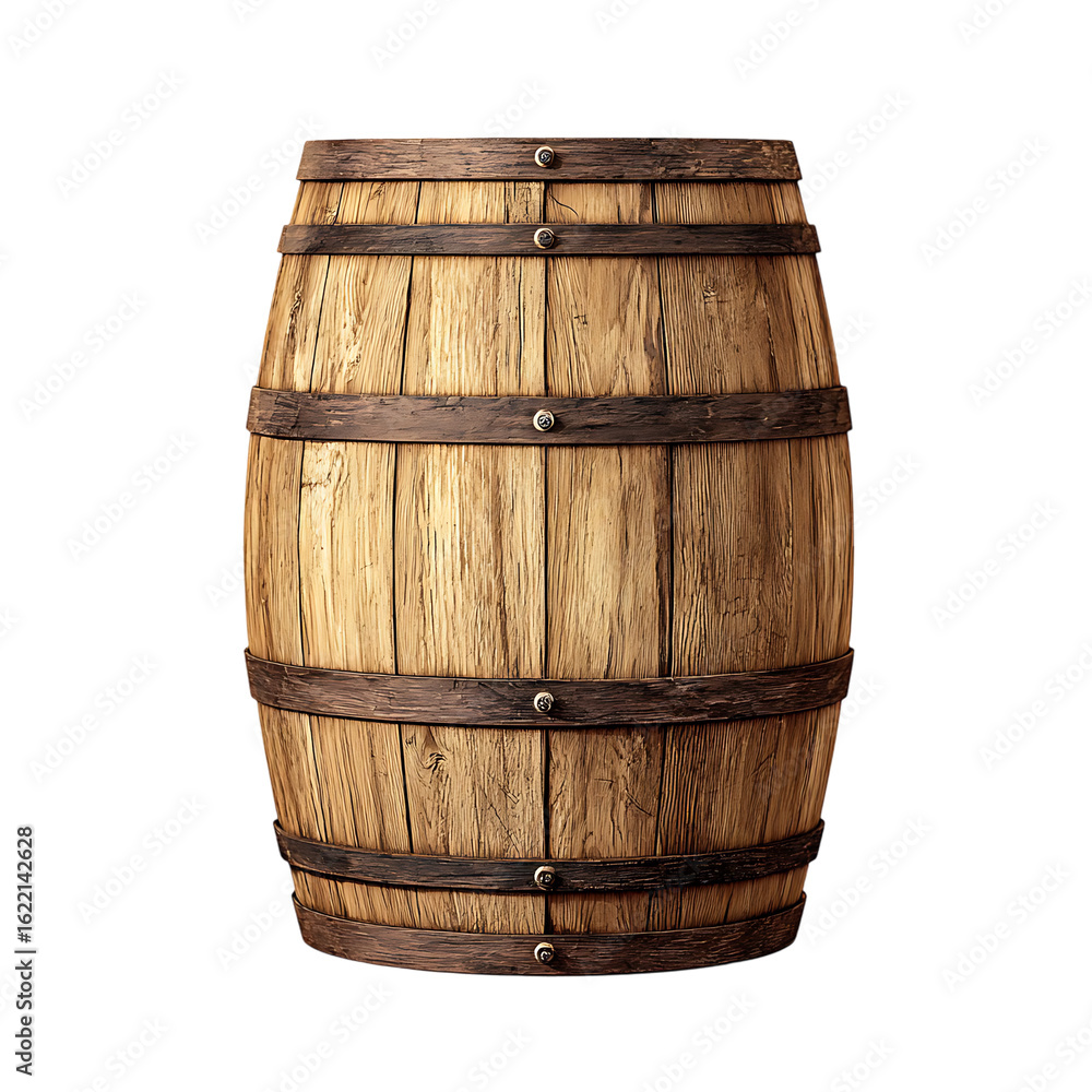 Obraz premium Close-up of a wooden barrel.