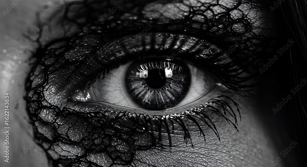 Obraz premium Lace and Shadow: A Monochrome Gaze