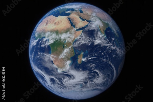 Stunning view of planet Earth showcasing Africa, perfect for global business or environmental science presentations and educational materials now