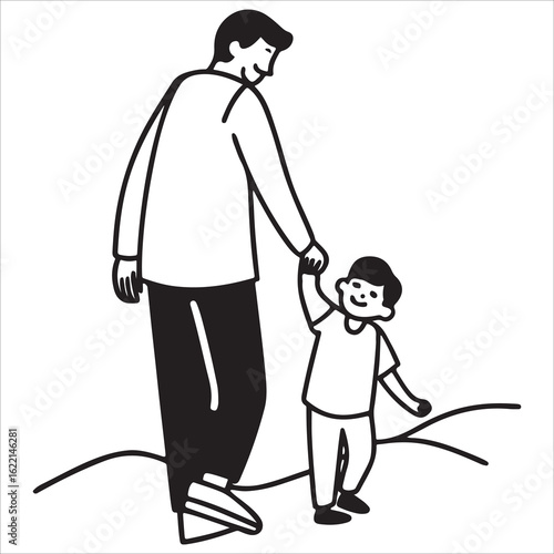 Silhouette illustration of a business couple with a rope