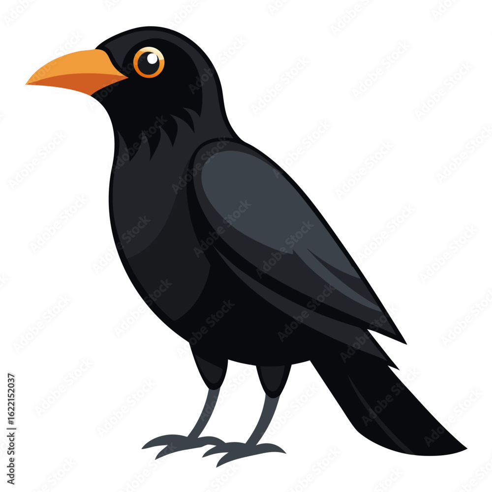 Fototapeta premium Modern Crow Vector on White