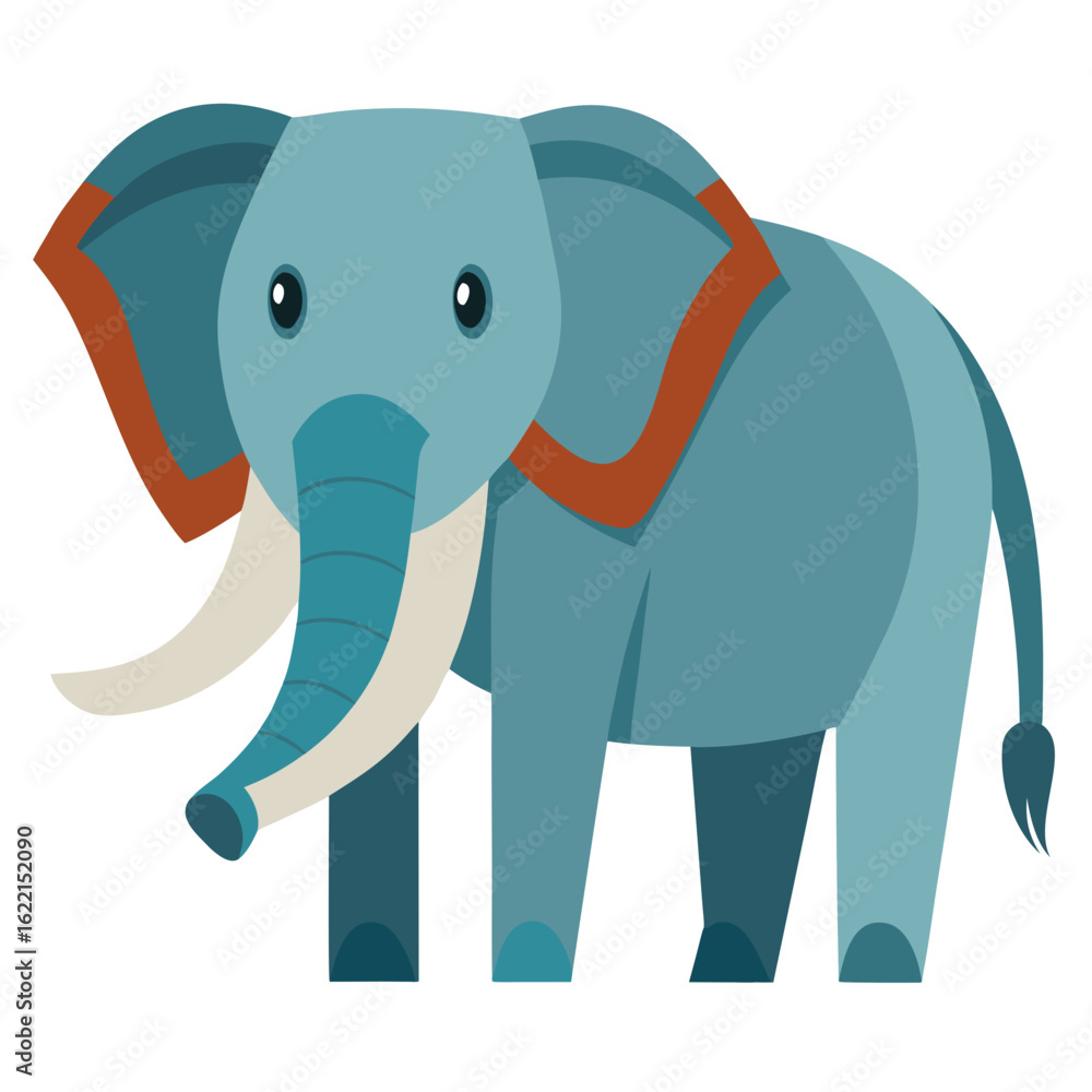 Fototapeta premium Modern Elephant Vector on White