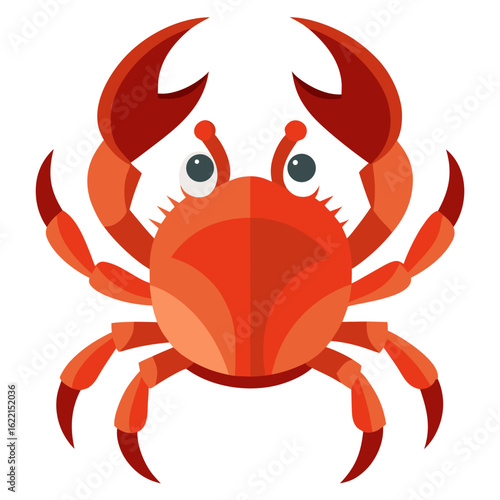 Modern Crab Vector on White
