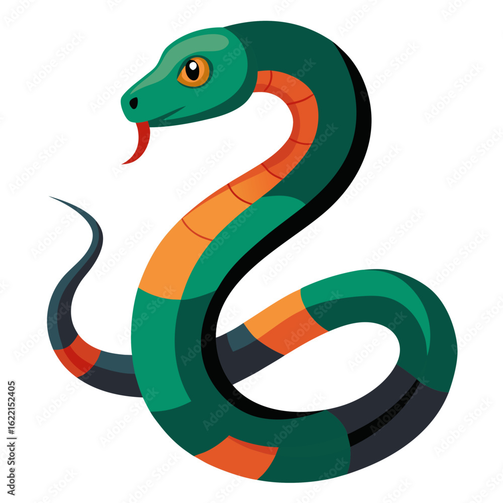 Naklejka premium Modern Snake Vector on White
