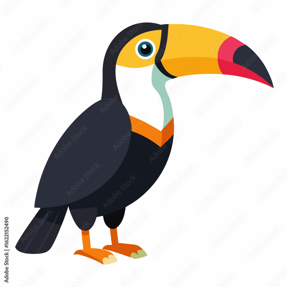 Obraz premium Modern Toucan Vector on White